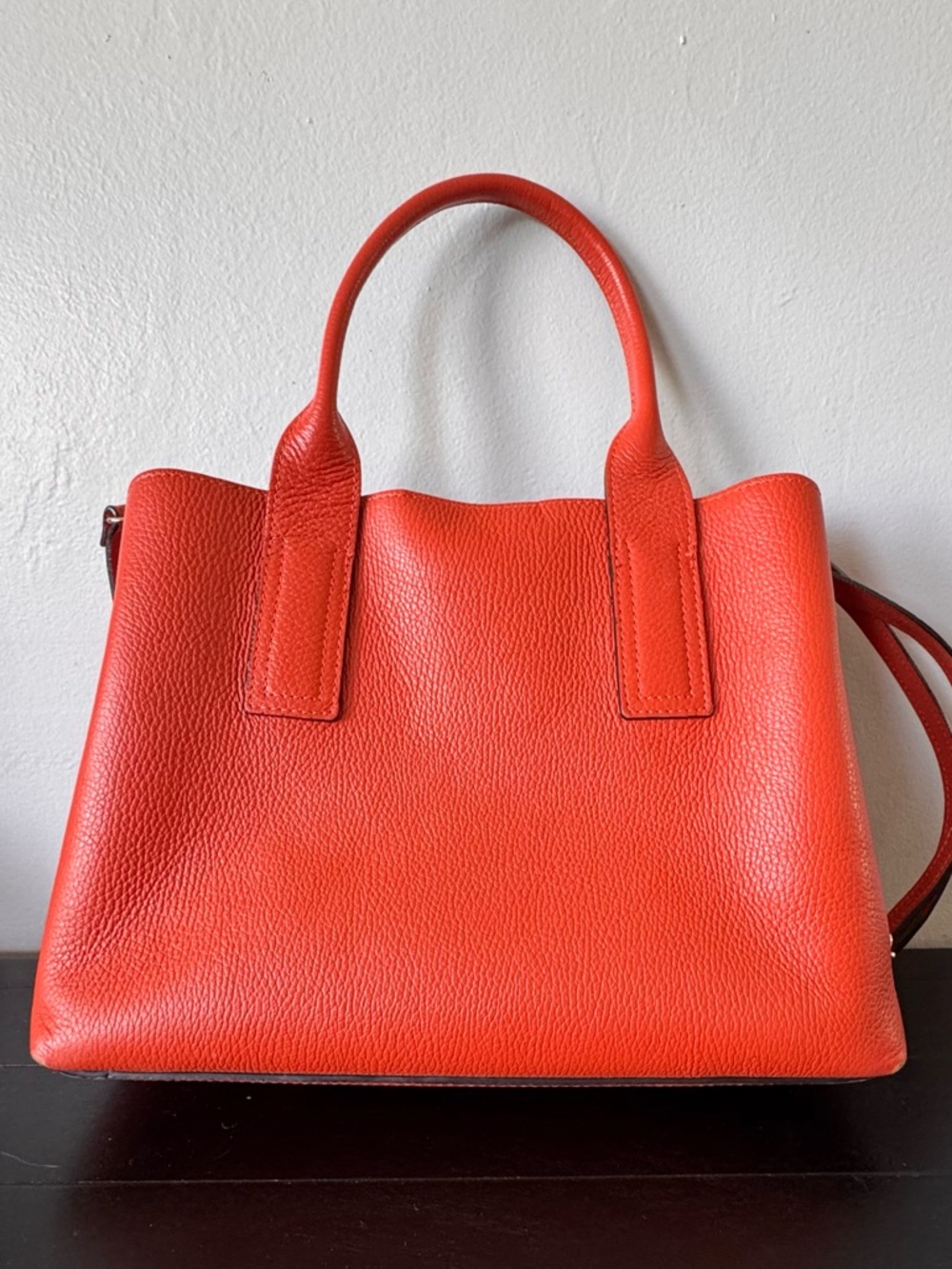 Luana Ferracuti Classic Structured Tote Handbag in Pumpkin Orange